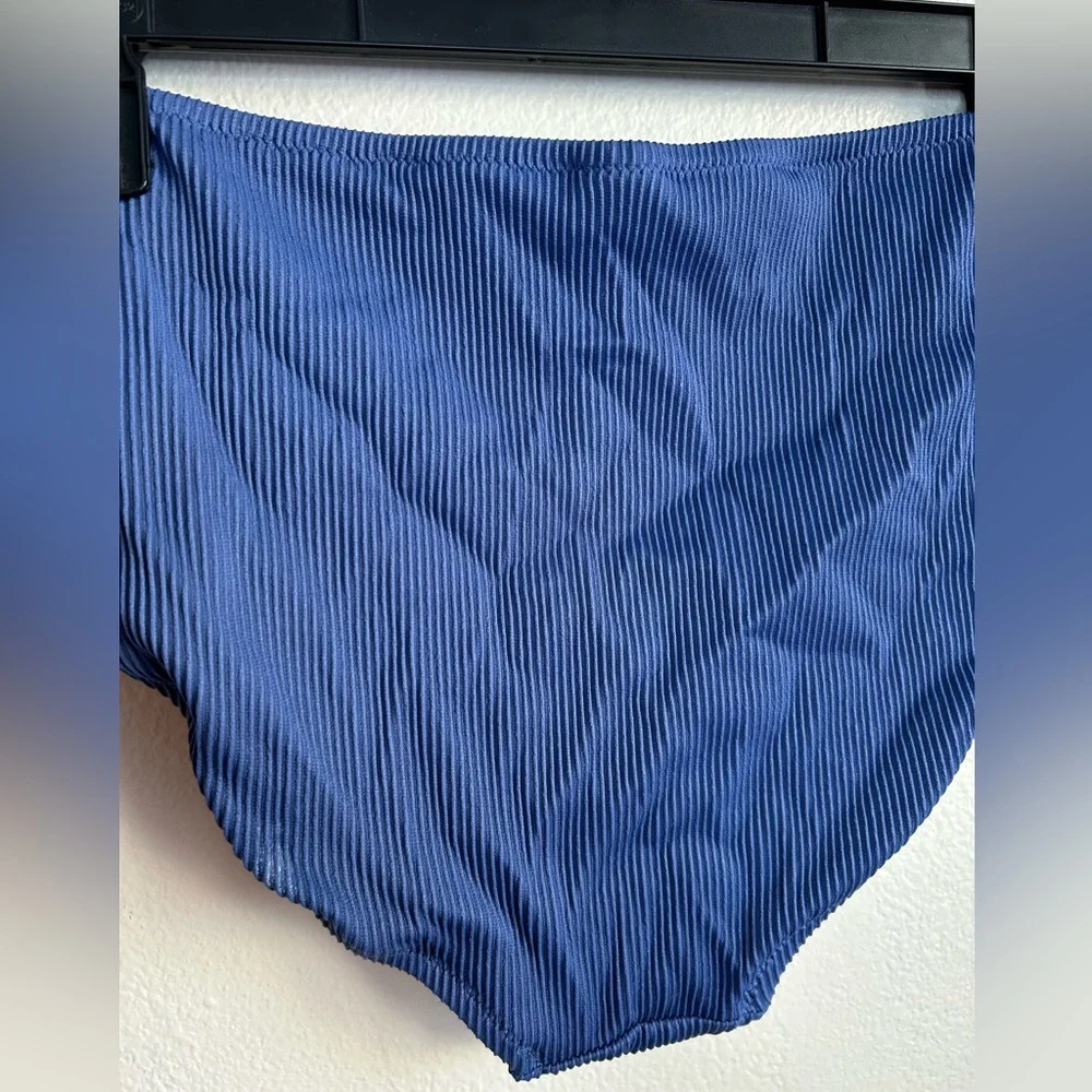 NWT Old Navy Women's Low-Rise Classic Rib-Knit Bikini Swim Bottom Blue Size L